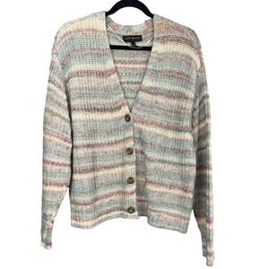 Lane Bryant Button-Front Cropped Cardigan - Spacedye Size 14/16